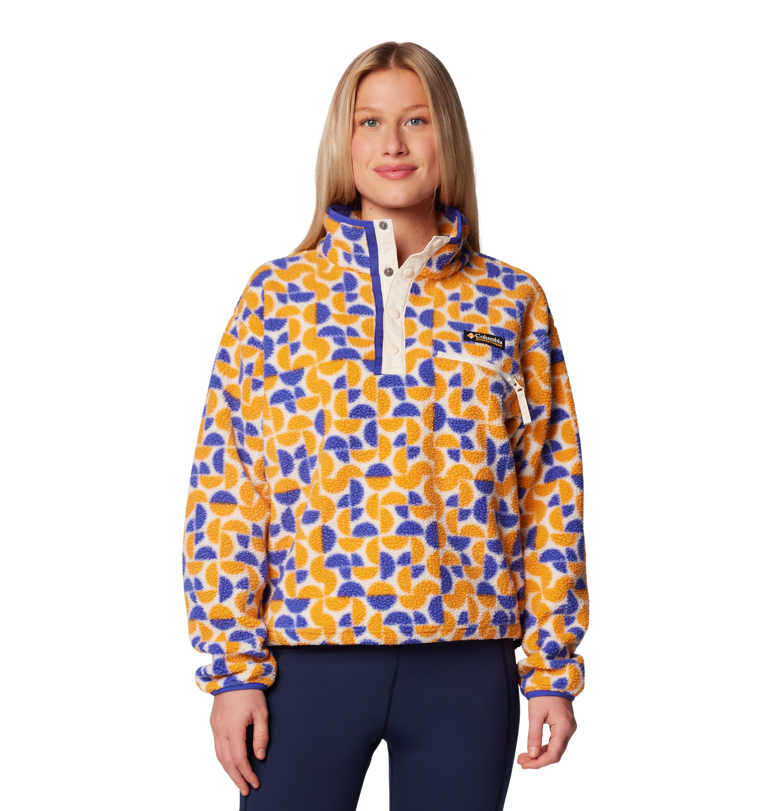 SUDADERA MUJER COLUMBIA | HELVETIA II PRINTED CROPPED HALF SNAP